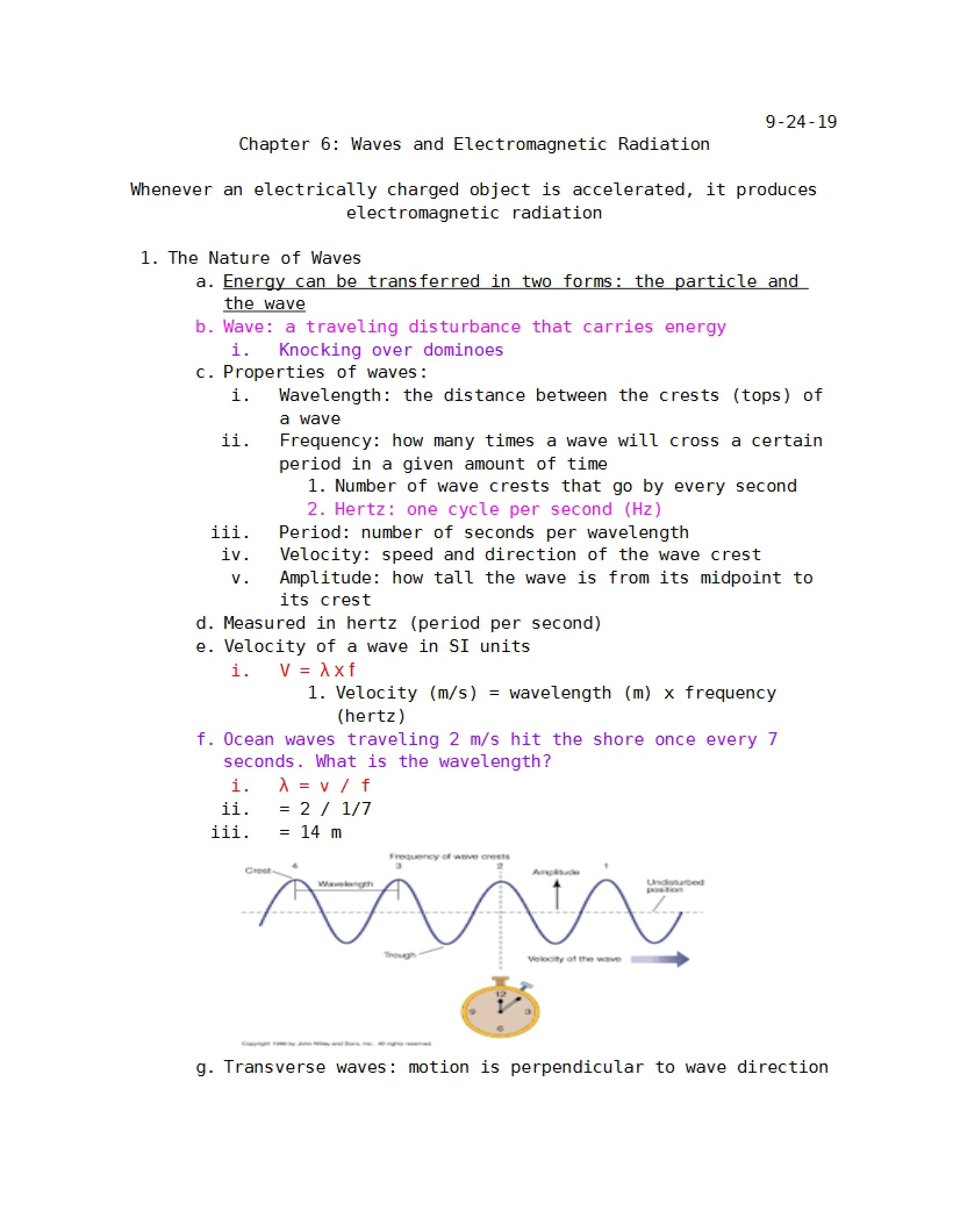 Electromagnetic Radiation and Waves (Ch. 6)