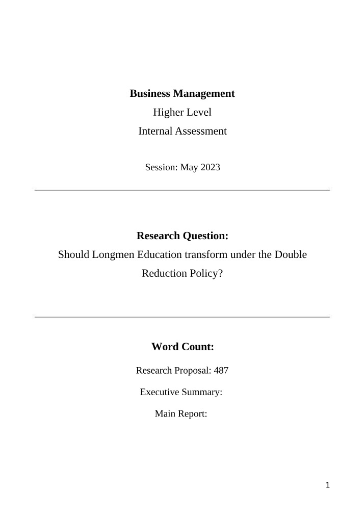 Impact of the Double Reduction Policy on Longmen Education