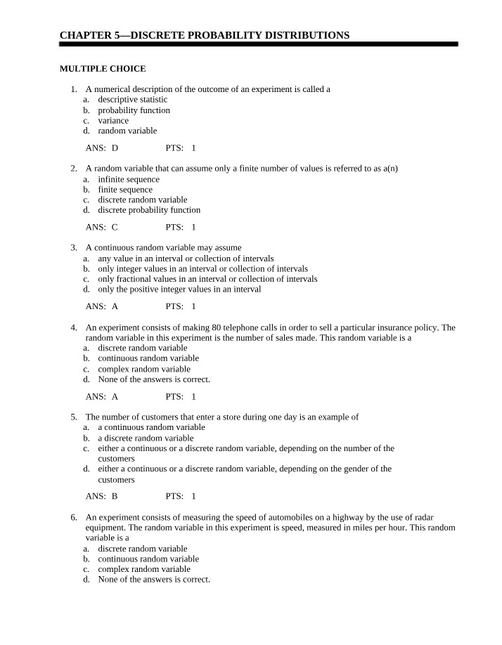 Concepts in Discrete Probability Distributions