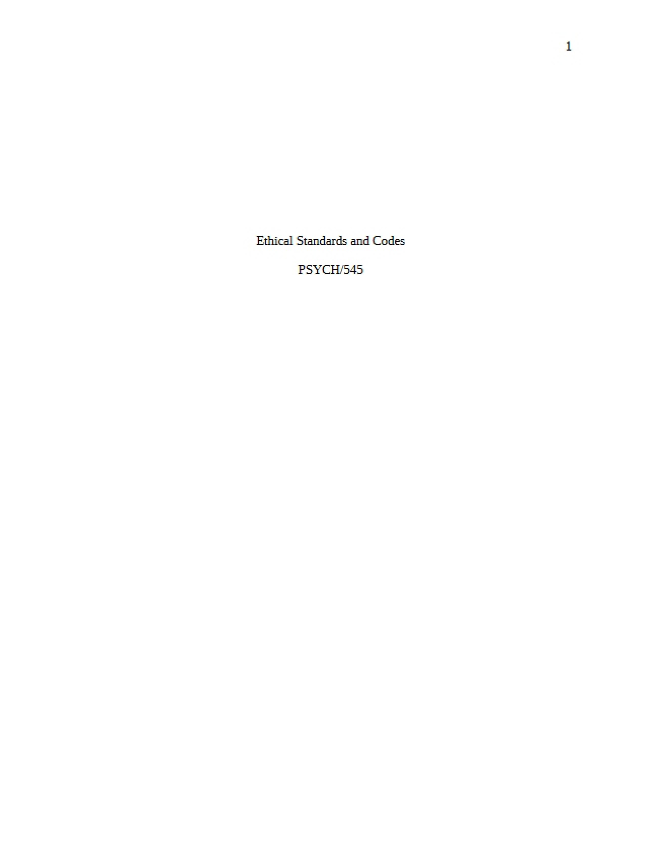 Codes and Standards of Ethics