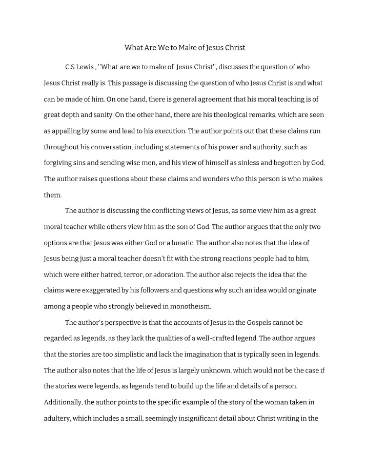 Who is Jesus Christ - His Identity and Impact