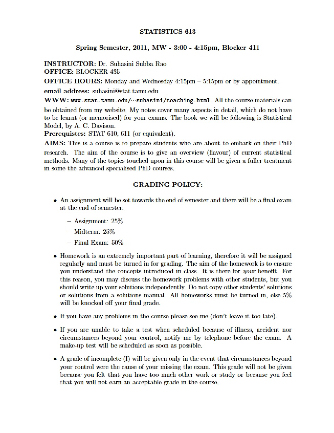 Handout 613 - Stat Methodology I