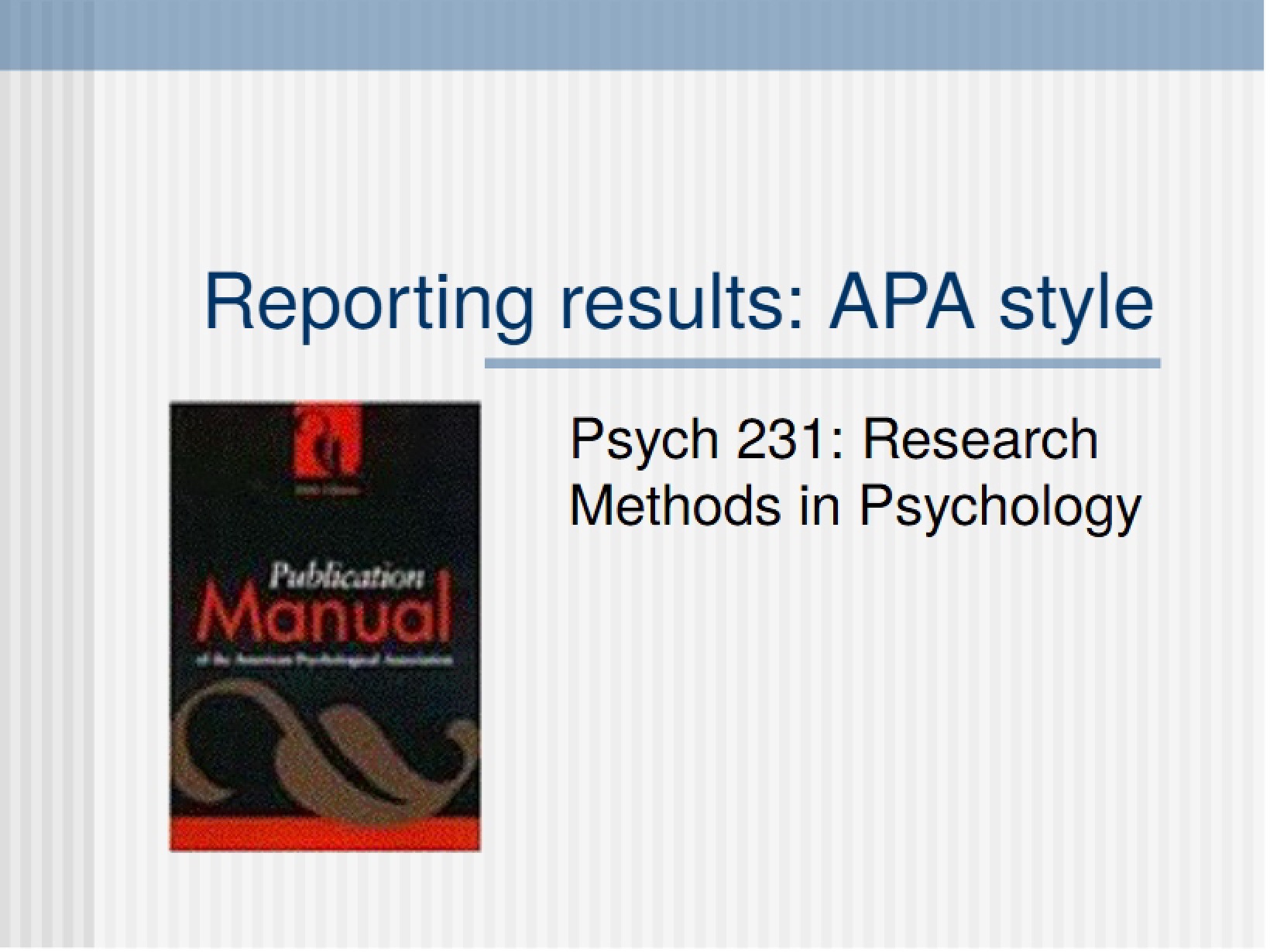 APA Results Reporting