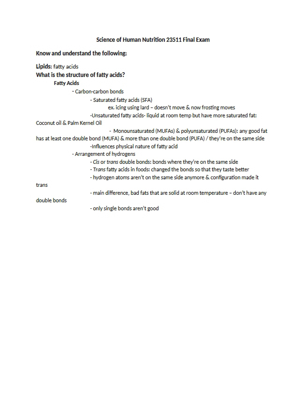 Final Examination in General Psychology