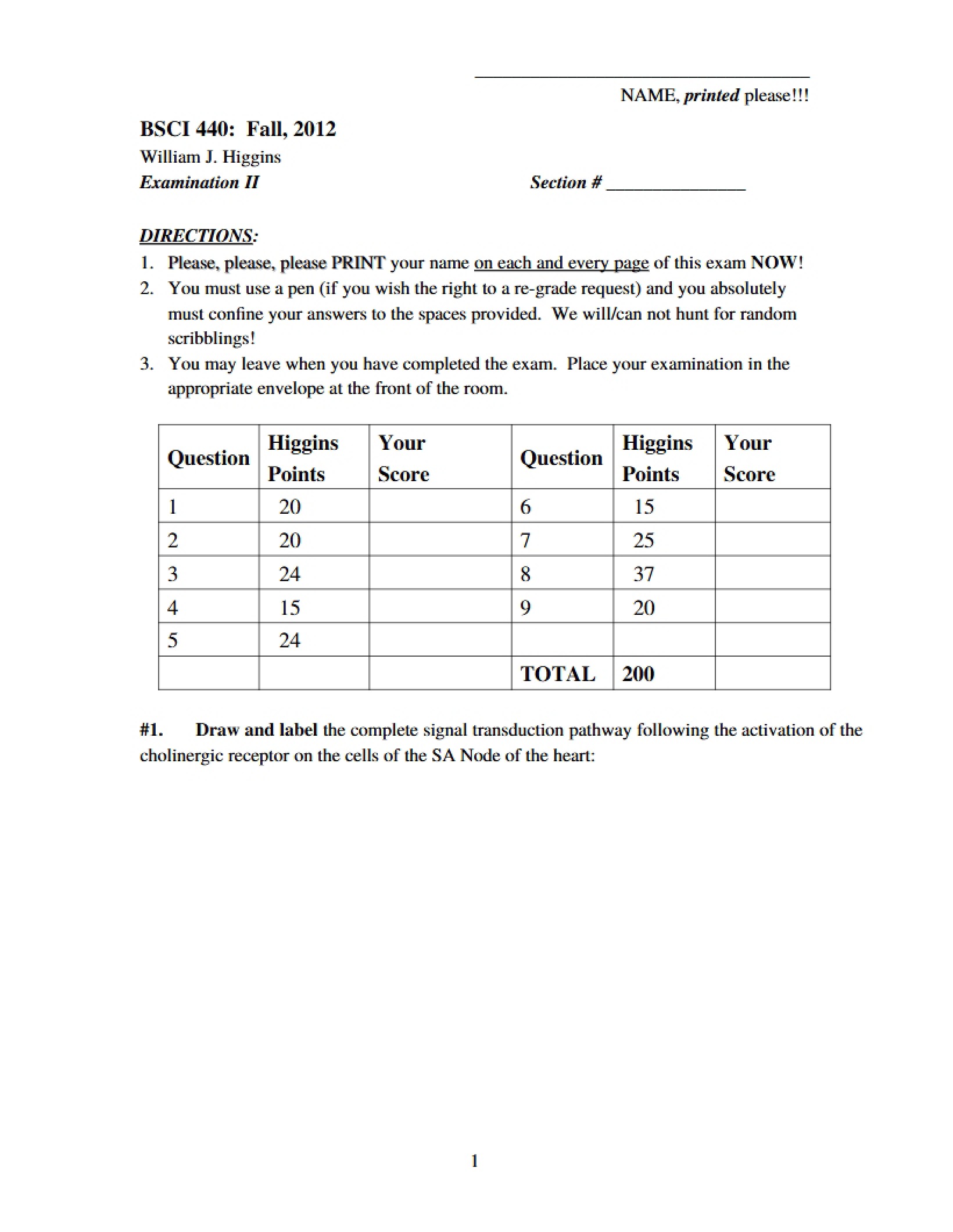 Exam Number Two