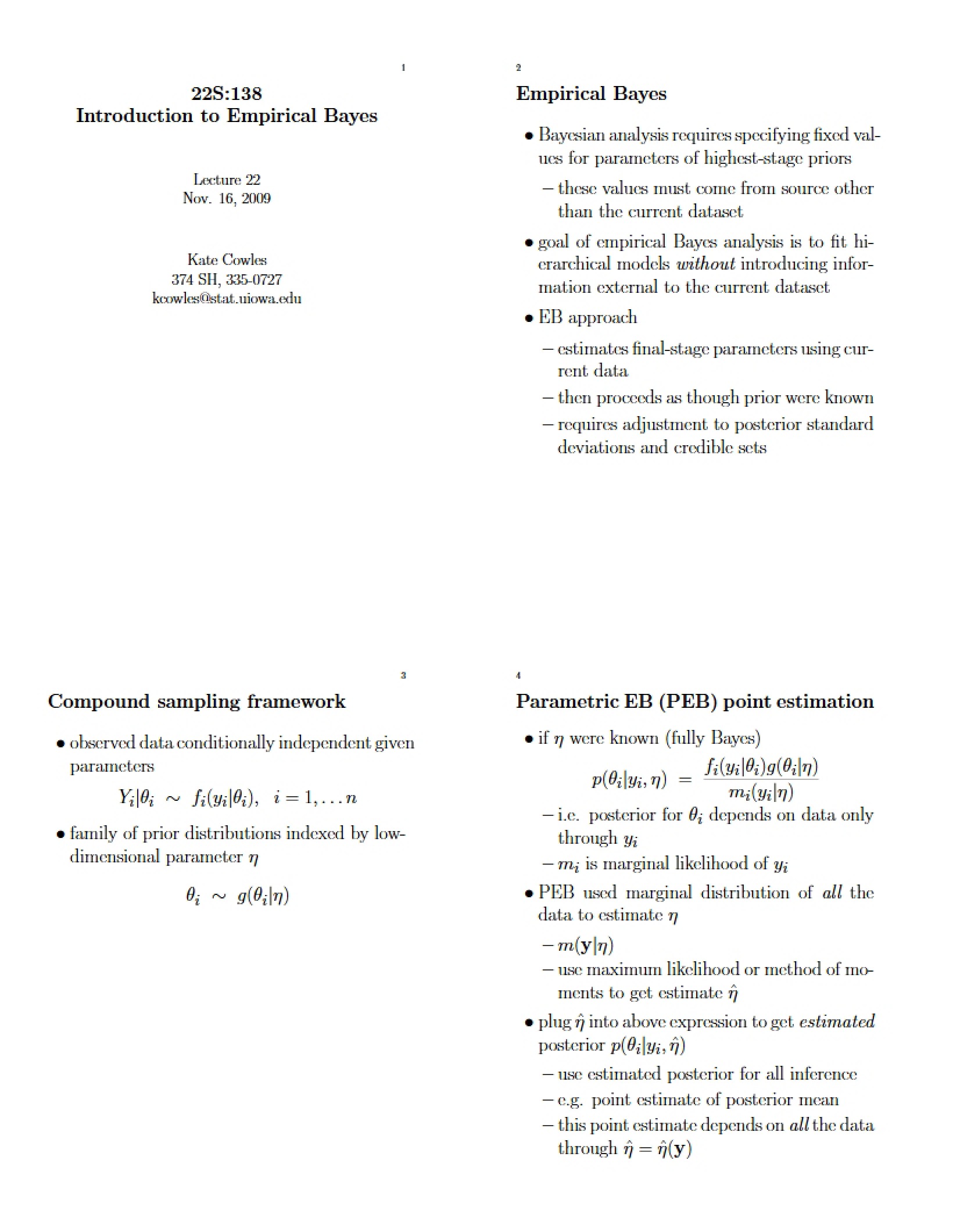 Empirical Bayes Introduction - 5 Pages