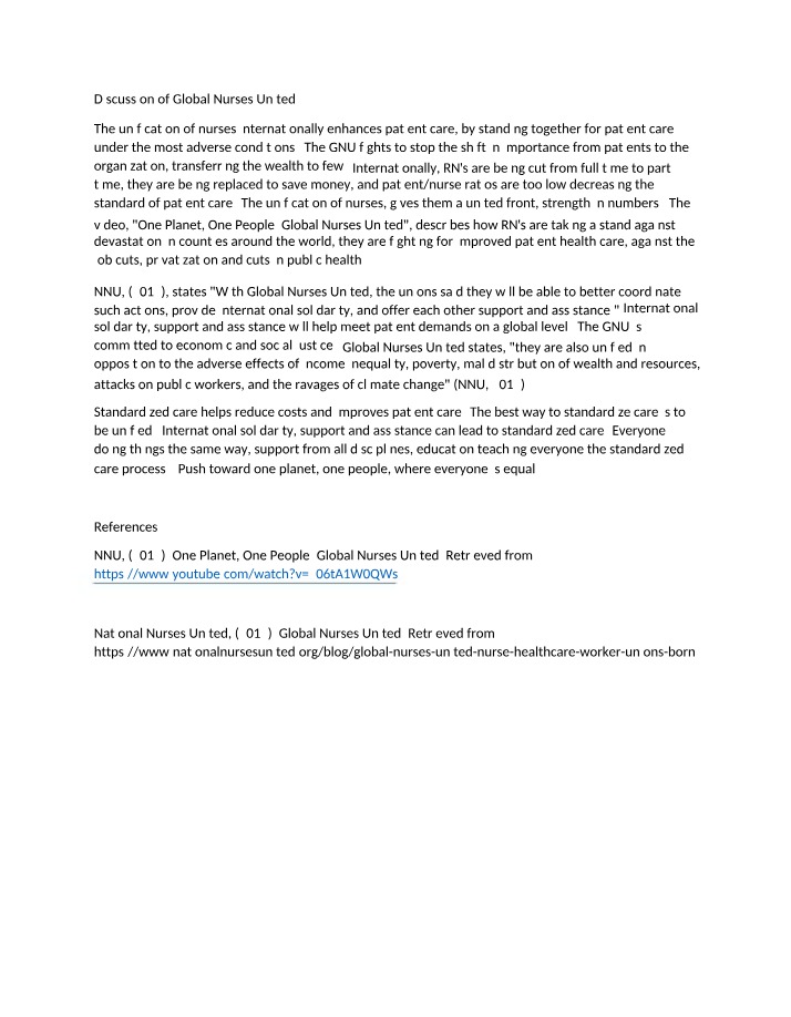 Global Nurses United - Uniting for Improved Patient Care