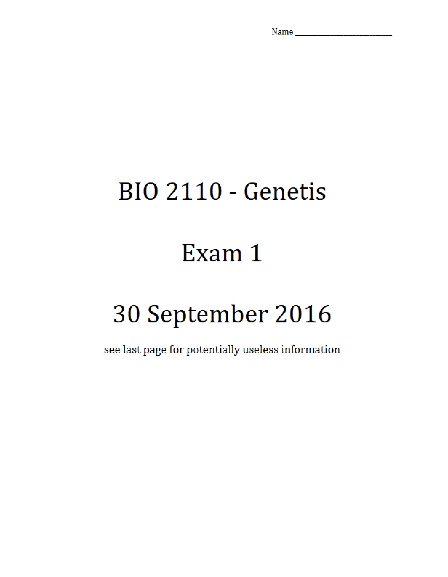 Examination 1