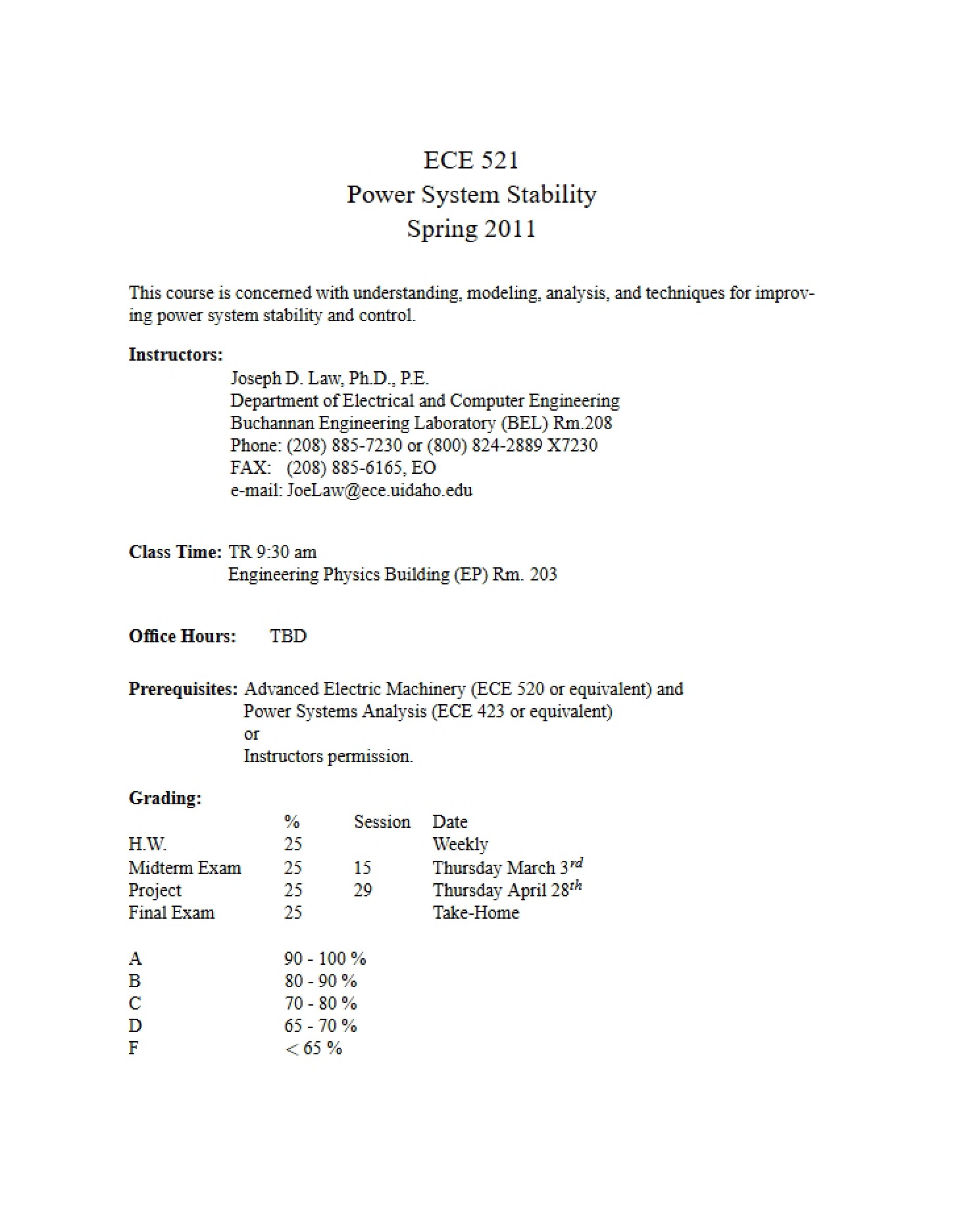 Academic Course Plan