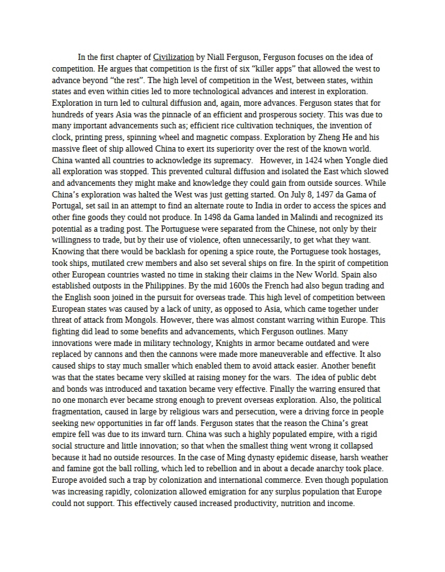 Student Essay