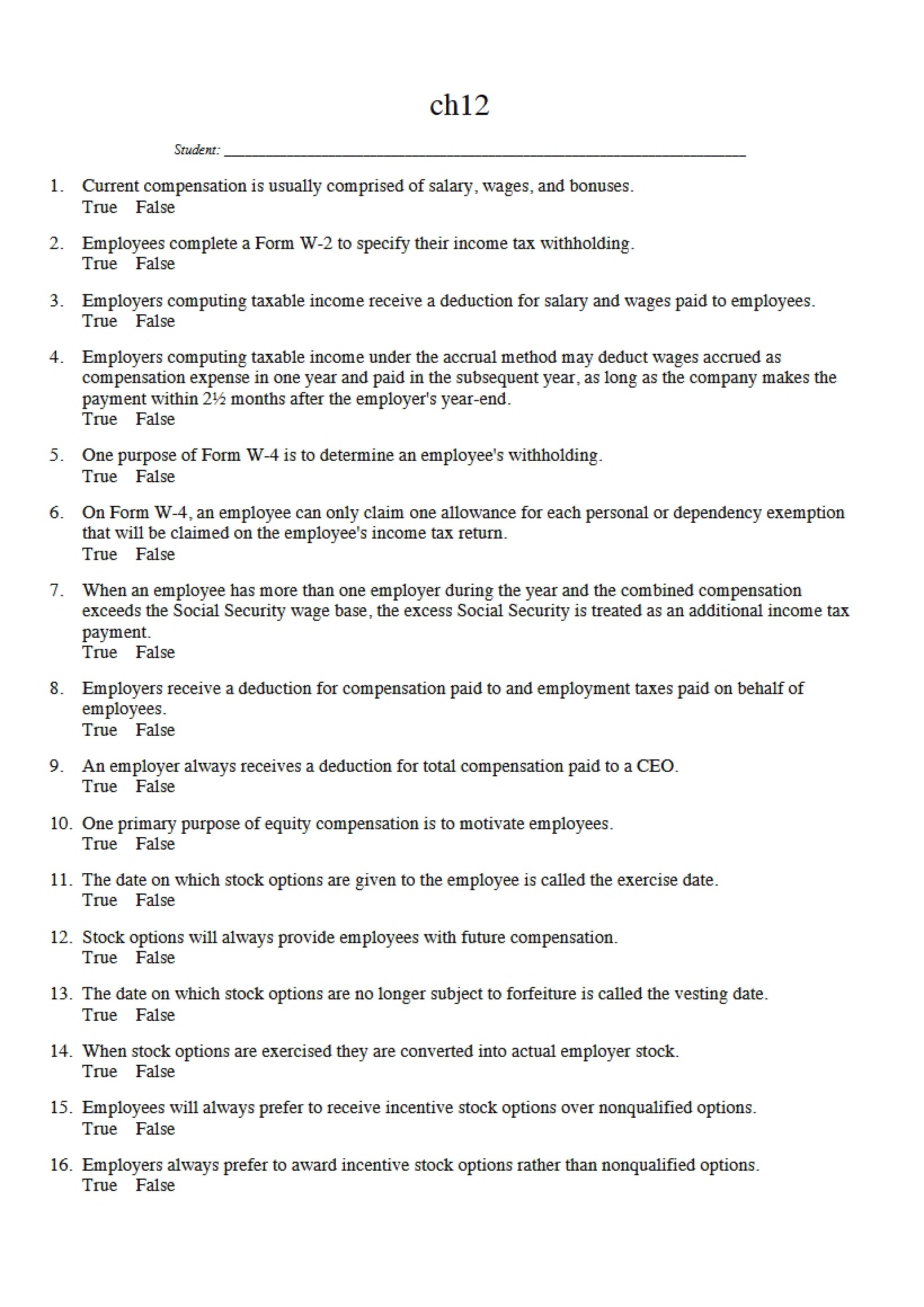Individual Taxation - Chapter 12