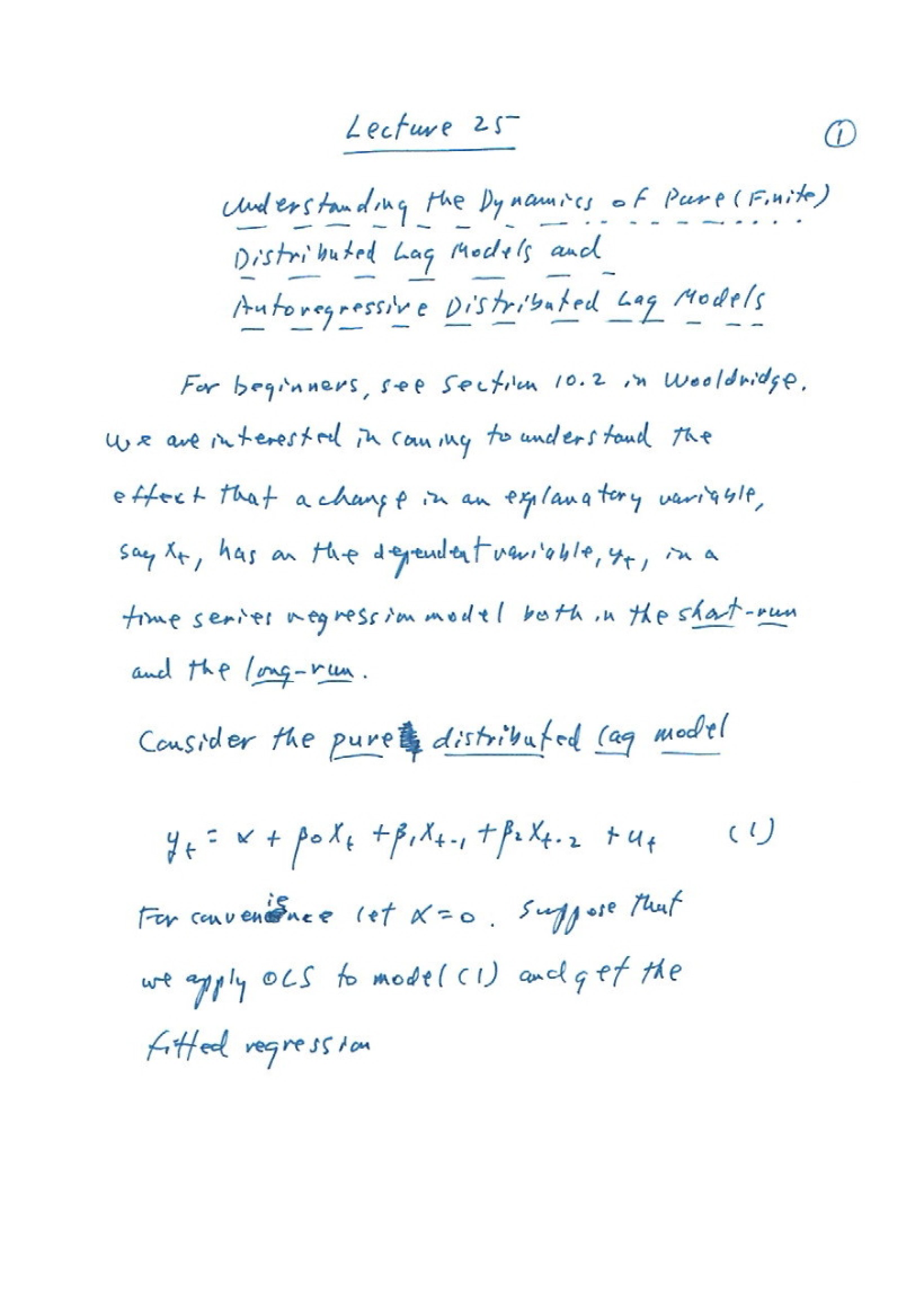 Econometrics Lecture Material