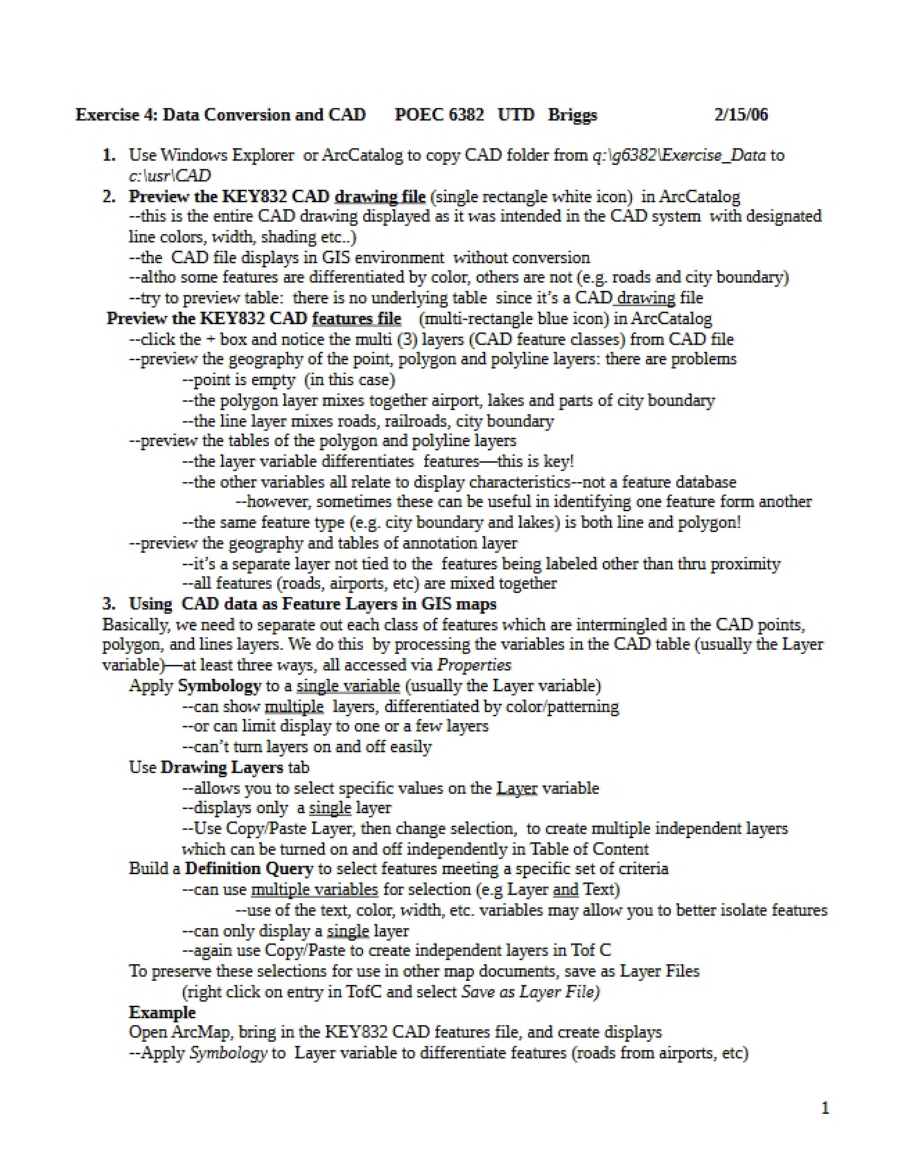 Exercise Four CAD and Data Conversion