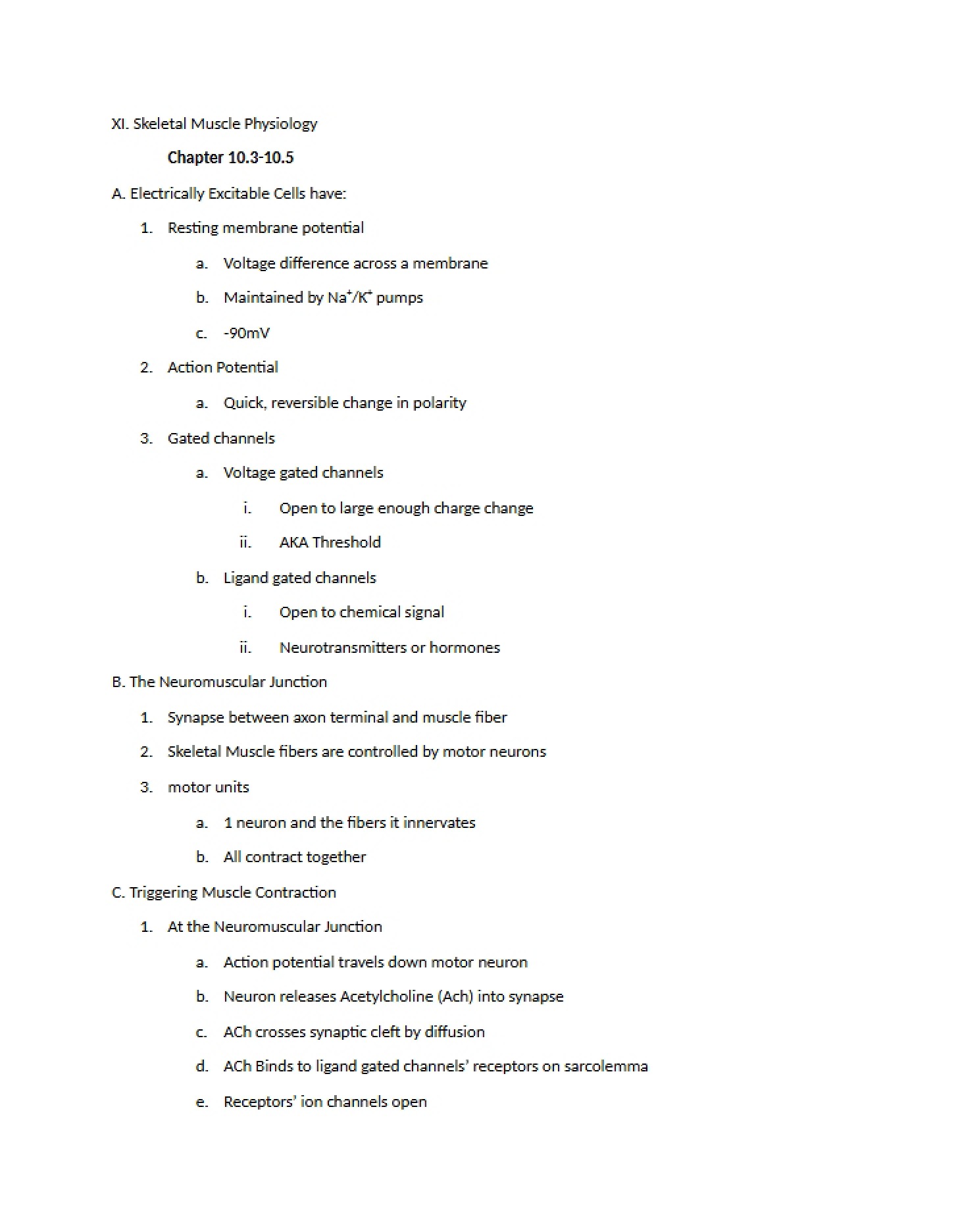 Physiology of Skeletal Muscles