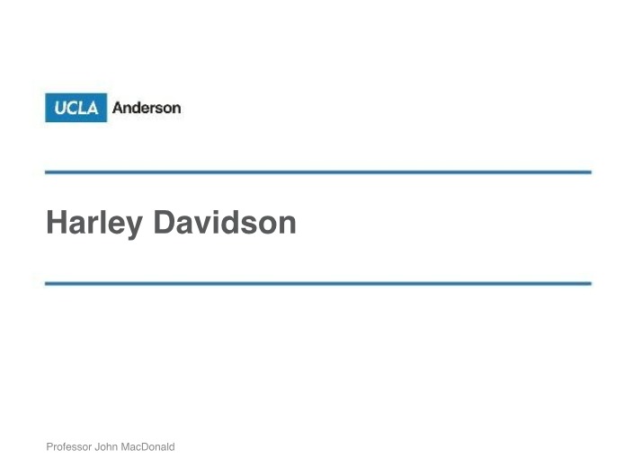 Harley Davidson Lecture Slides