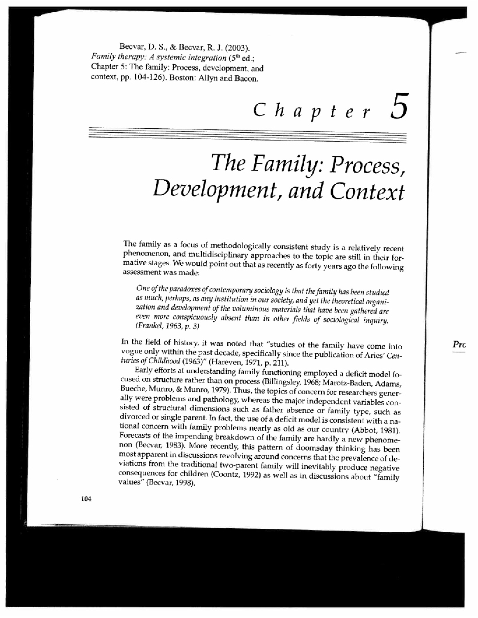 Family Context, Development, and Process