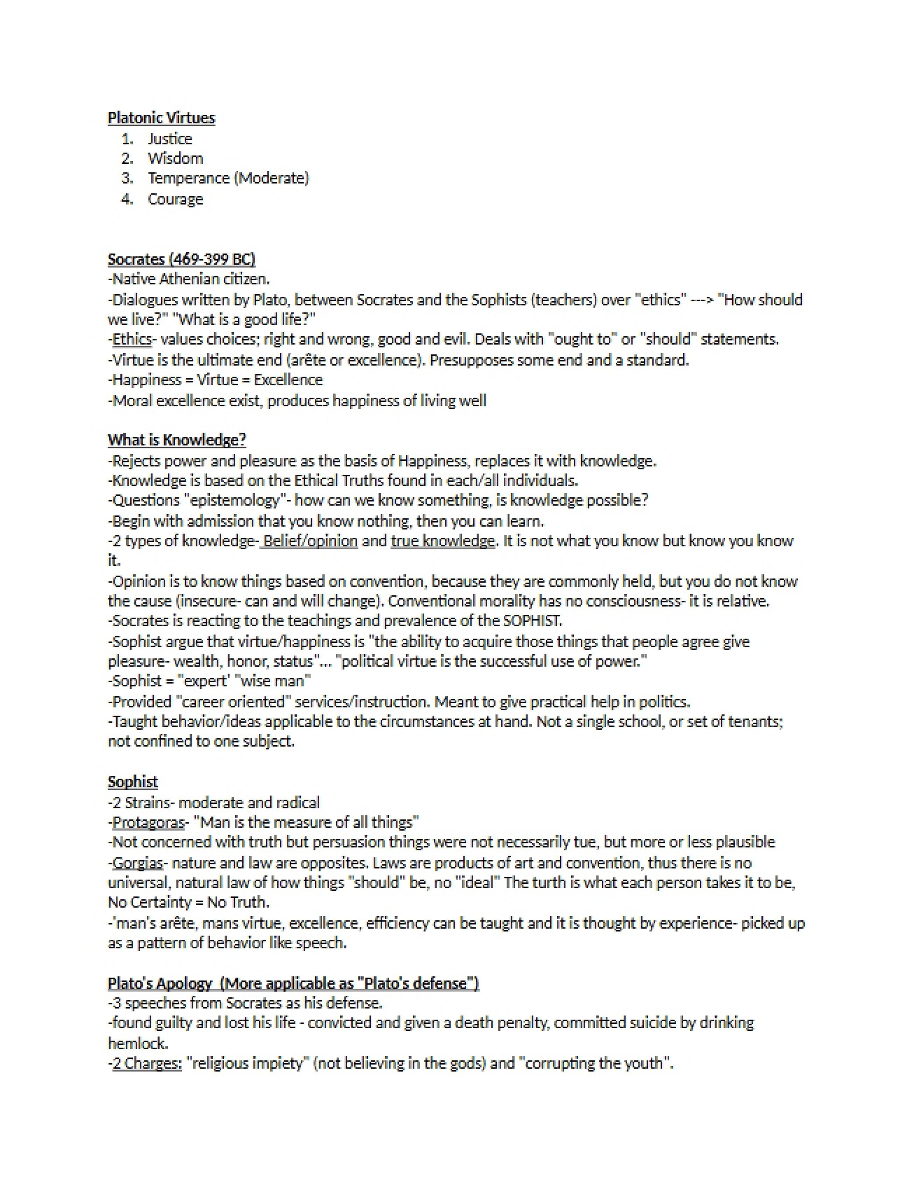 Notes from Week Two