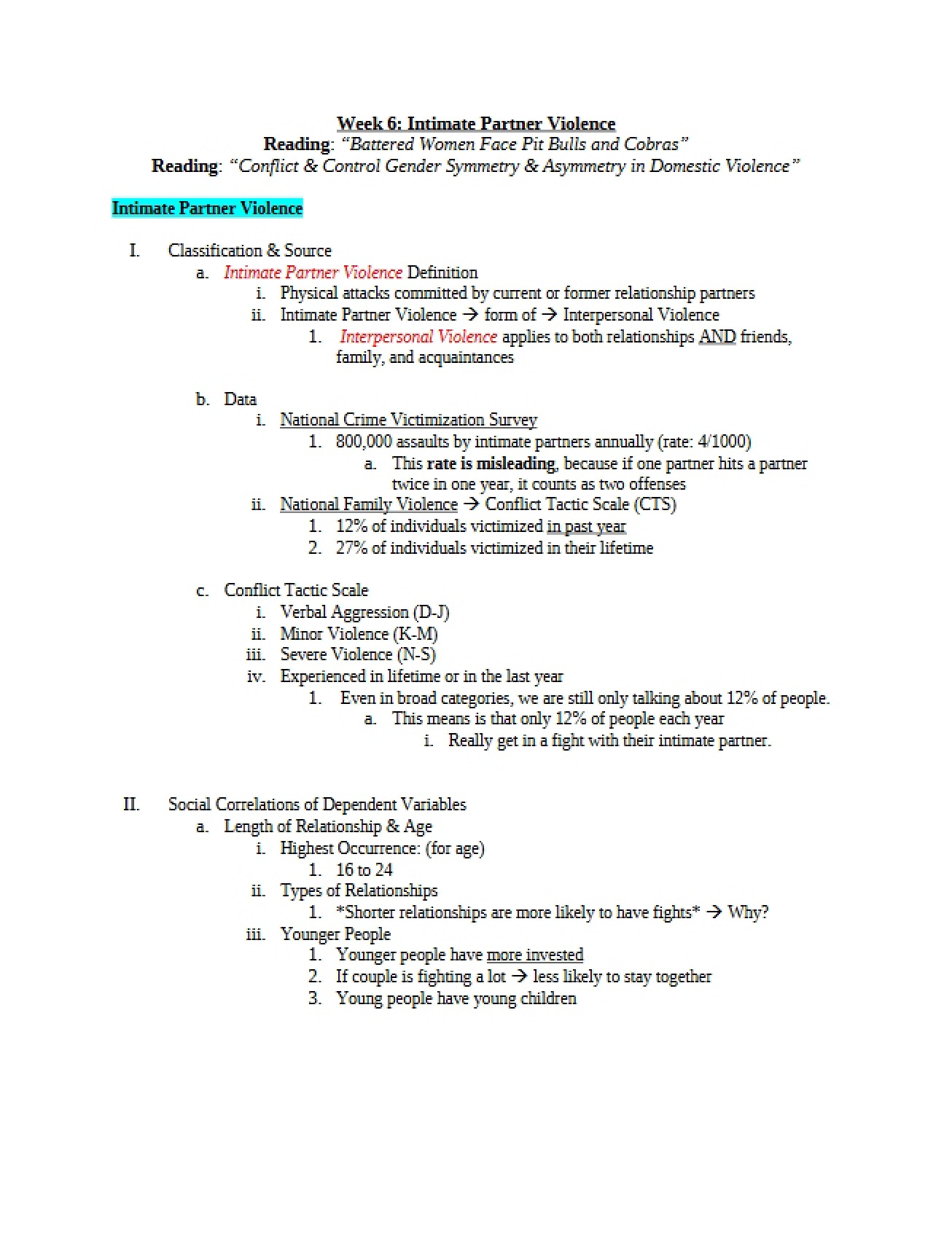 Introduction to Intimate Partner Violence