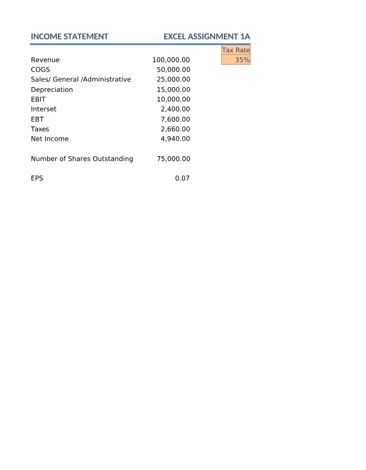 Financial Statements Excel Model