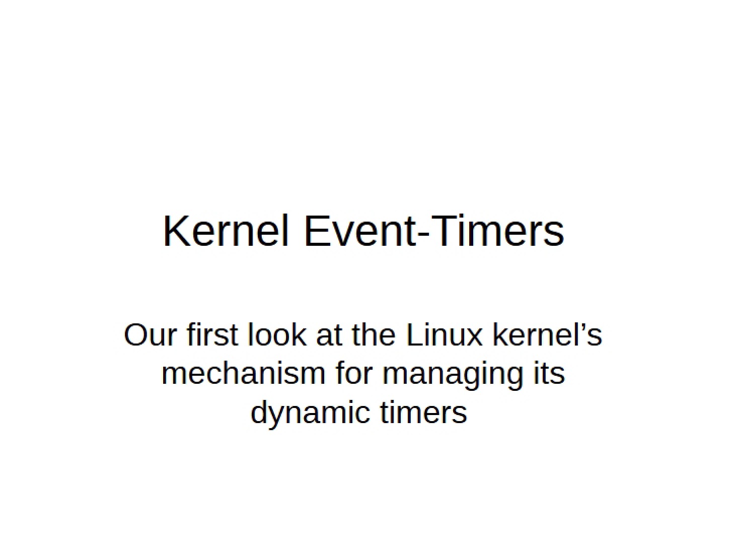 Event-Timers in Kernel