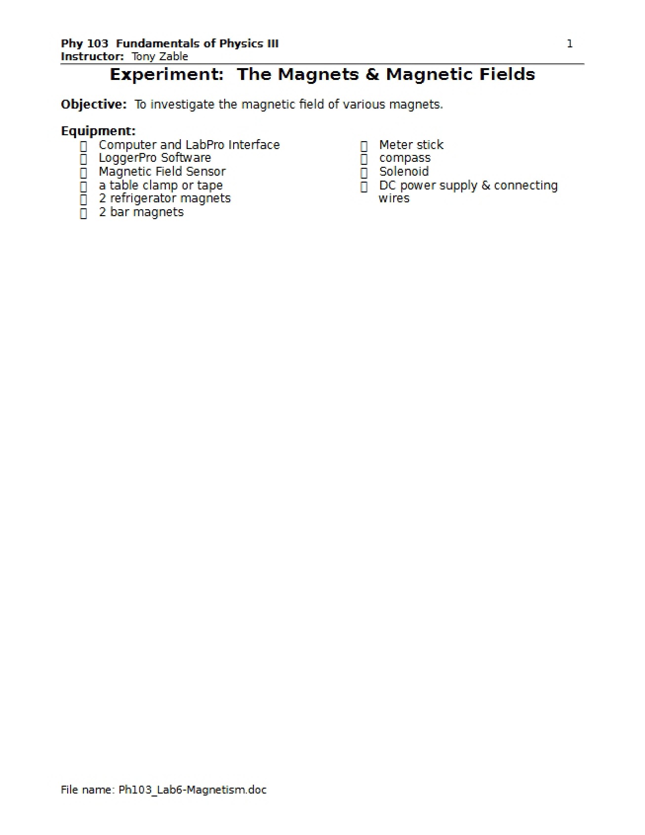 Introduction to Magnetic Fields and Magnets
