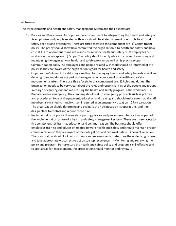 Health and Safety Management System - Policies