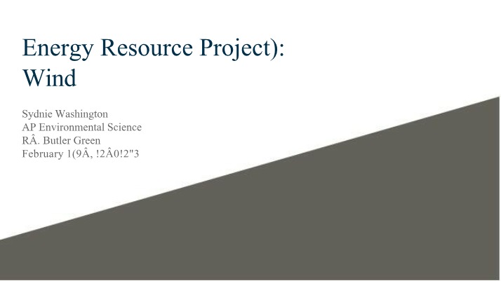 Wind Energy - A Renewable Power Source