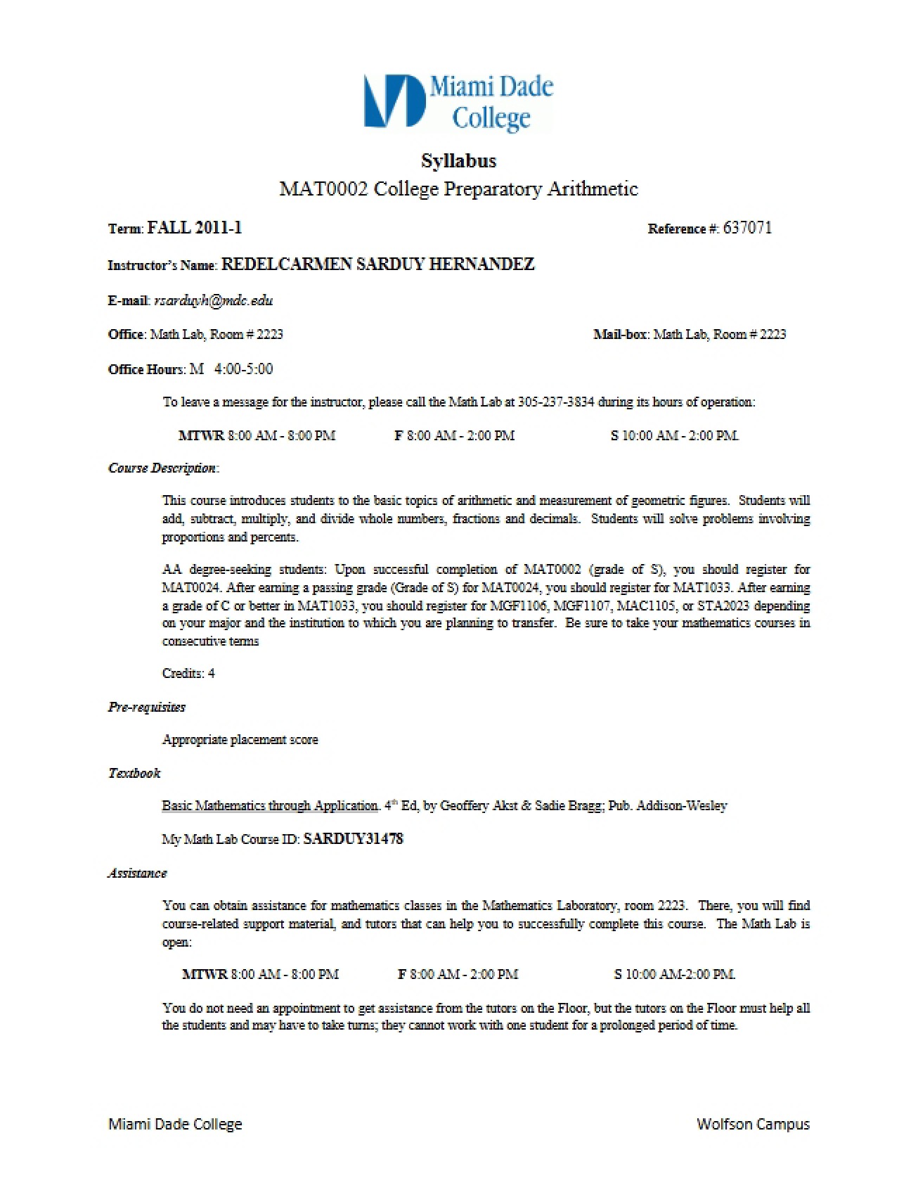College Preparatory Arithmetic Syllabus (1)