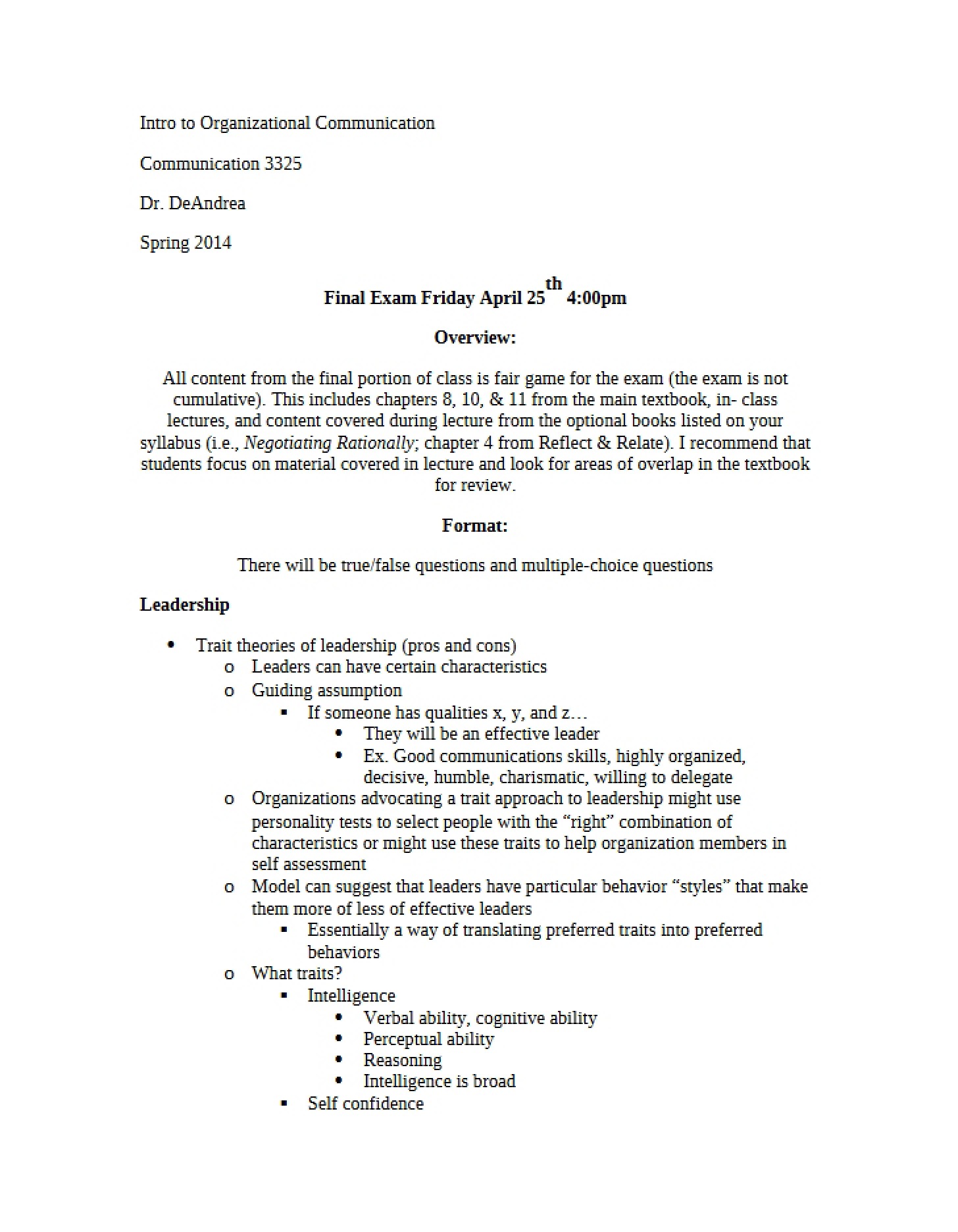 Final Examination