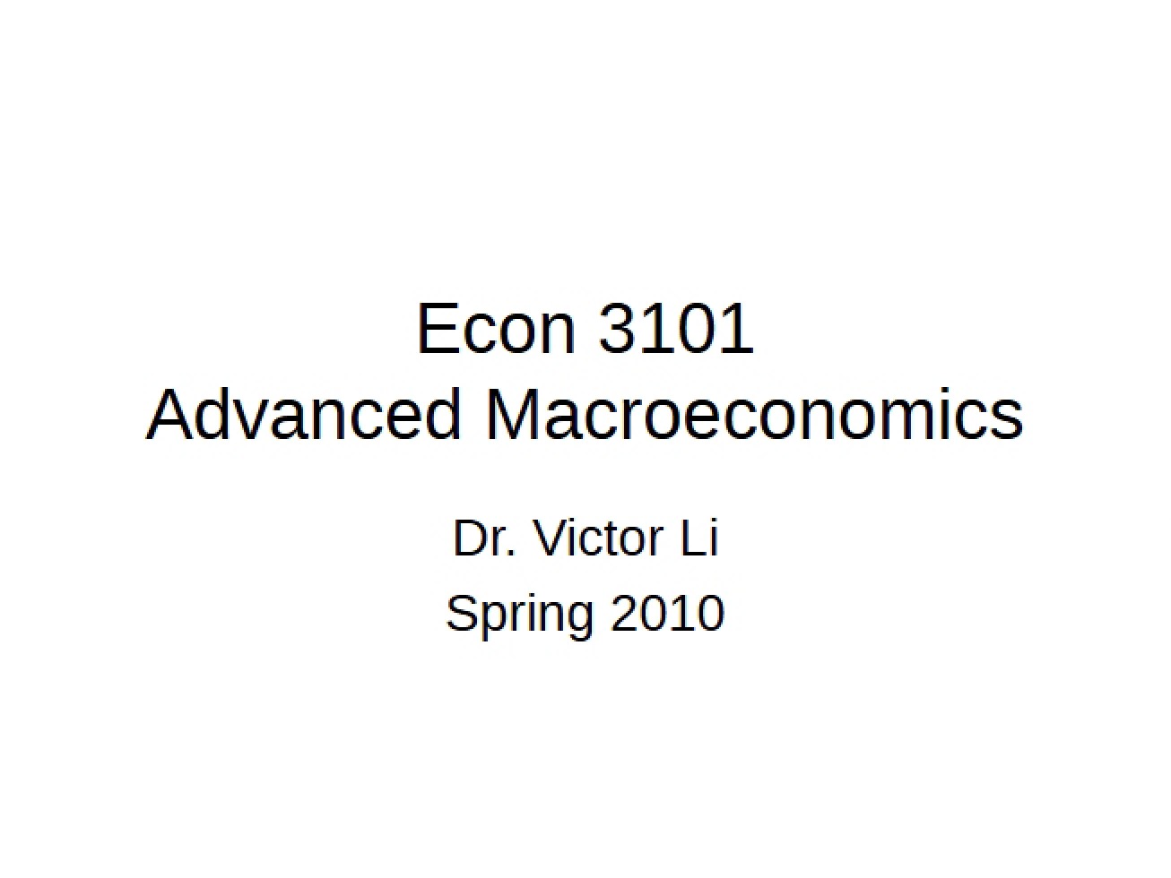 Macroeconomics Advanced Level
