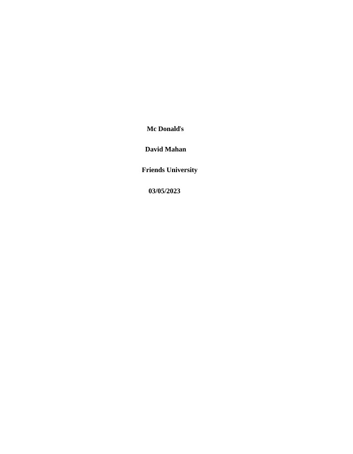 Organizational Structure and Technology at McDonald's