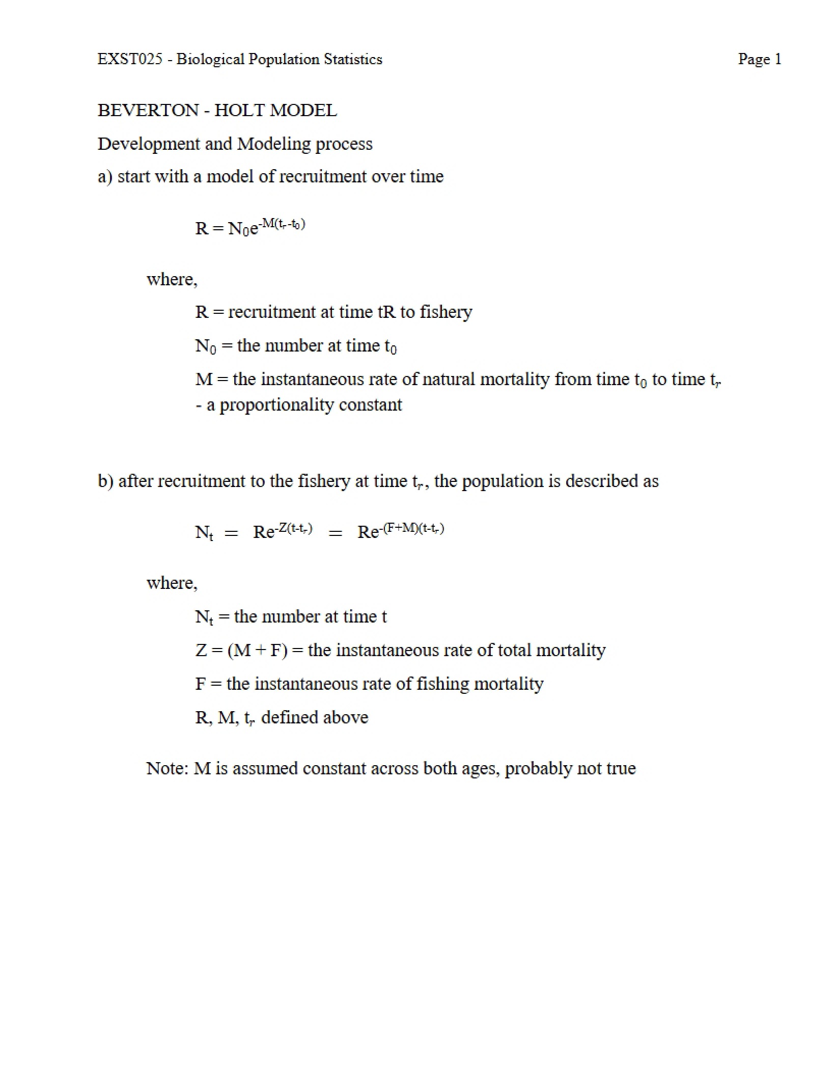 Statistics for Biological Populations