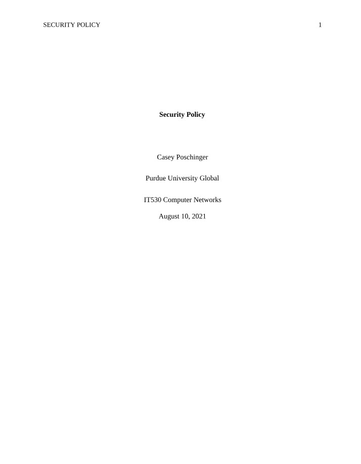 Security Policy Overview