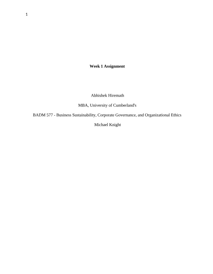 Assignment for Week 1