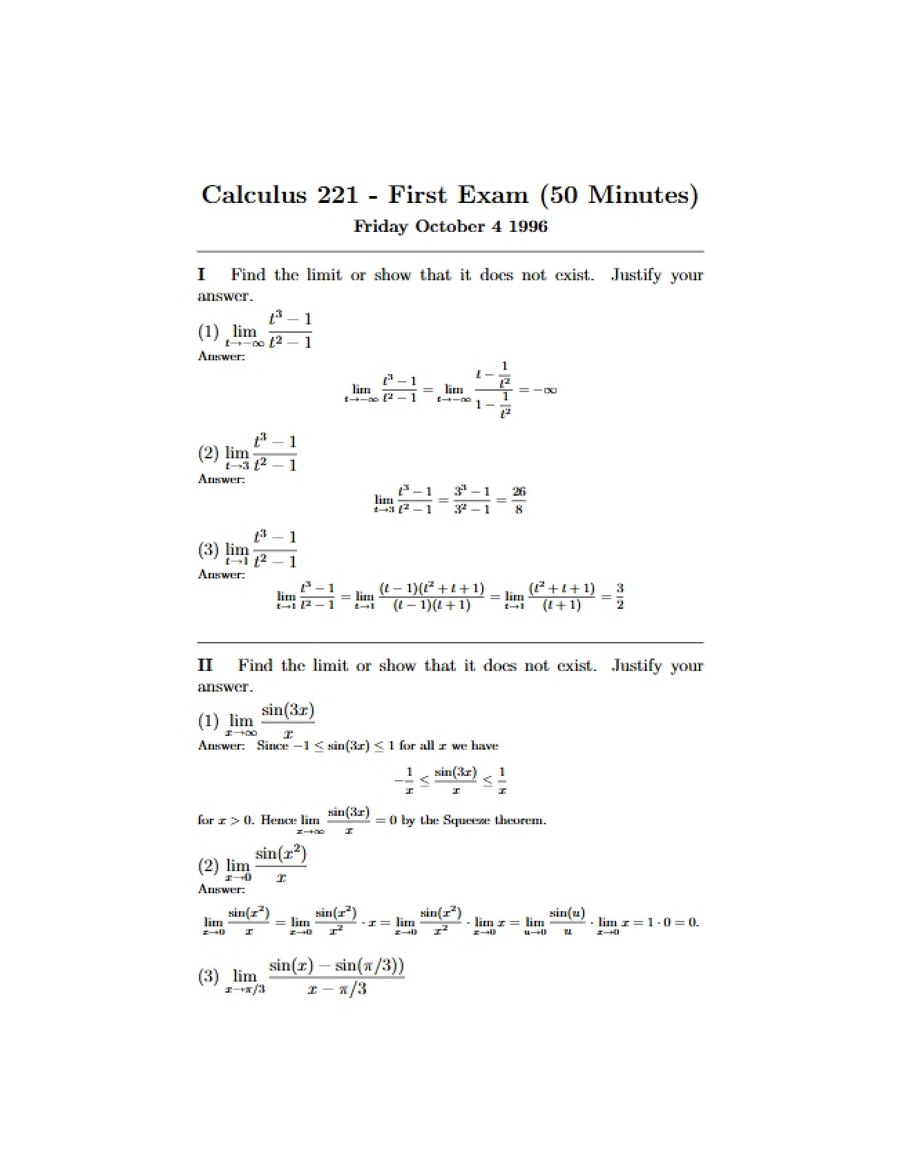 Semester Exam