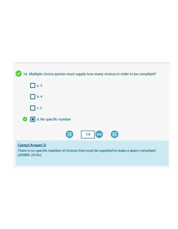 Multiple Choice Queries - Compliance