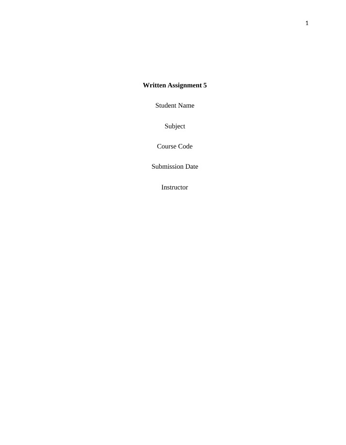 Written Assignment Number 5