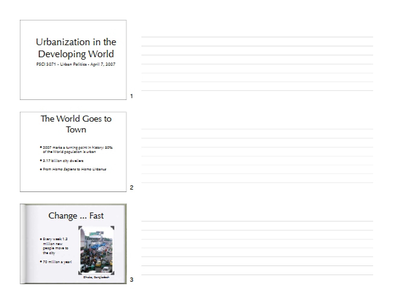 Trends in Urbanization Across Developing Nations