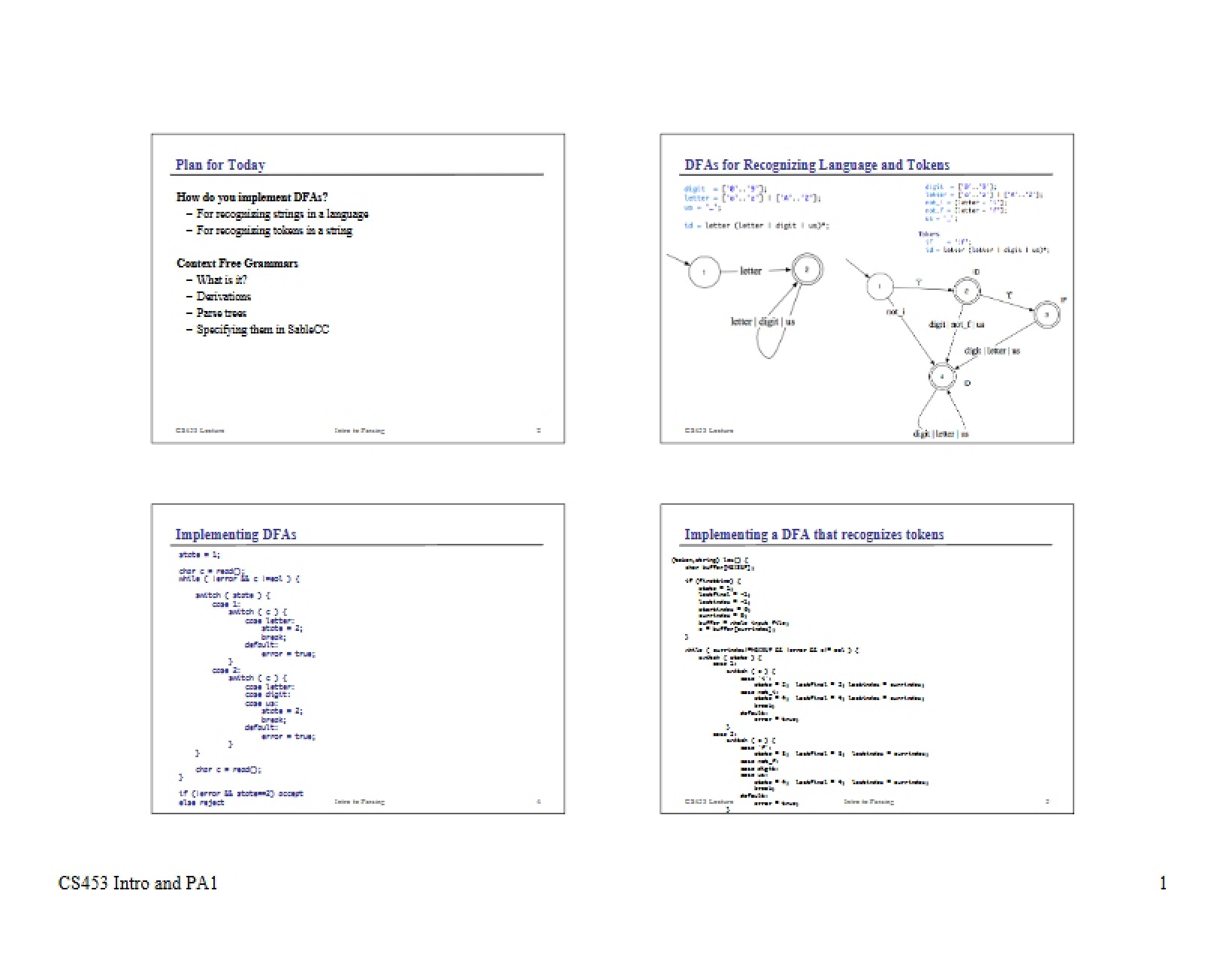 Study Guide - Introduction to Compiler Construction