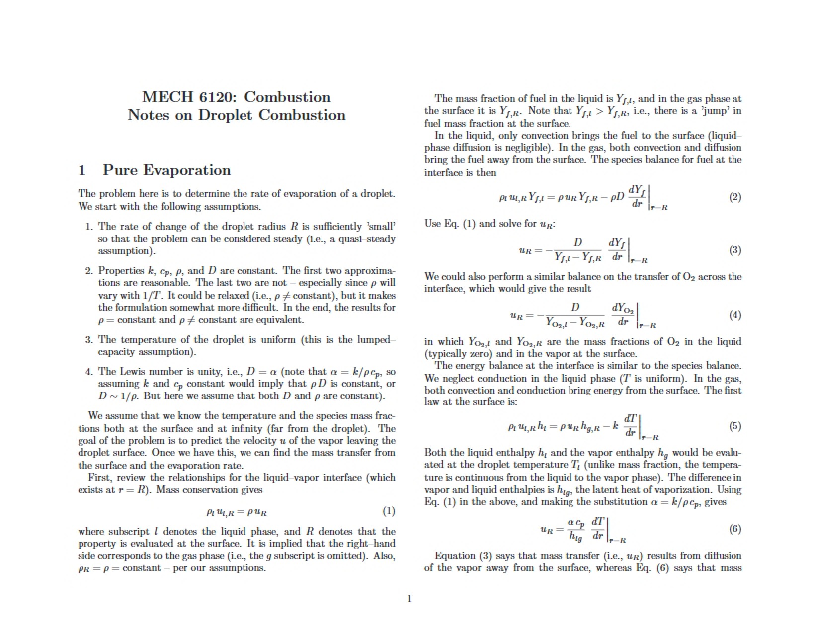 Principles of Pure Evaporation