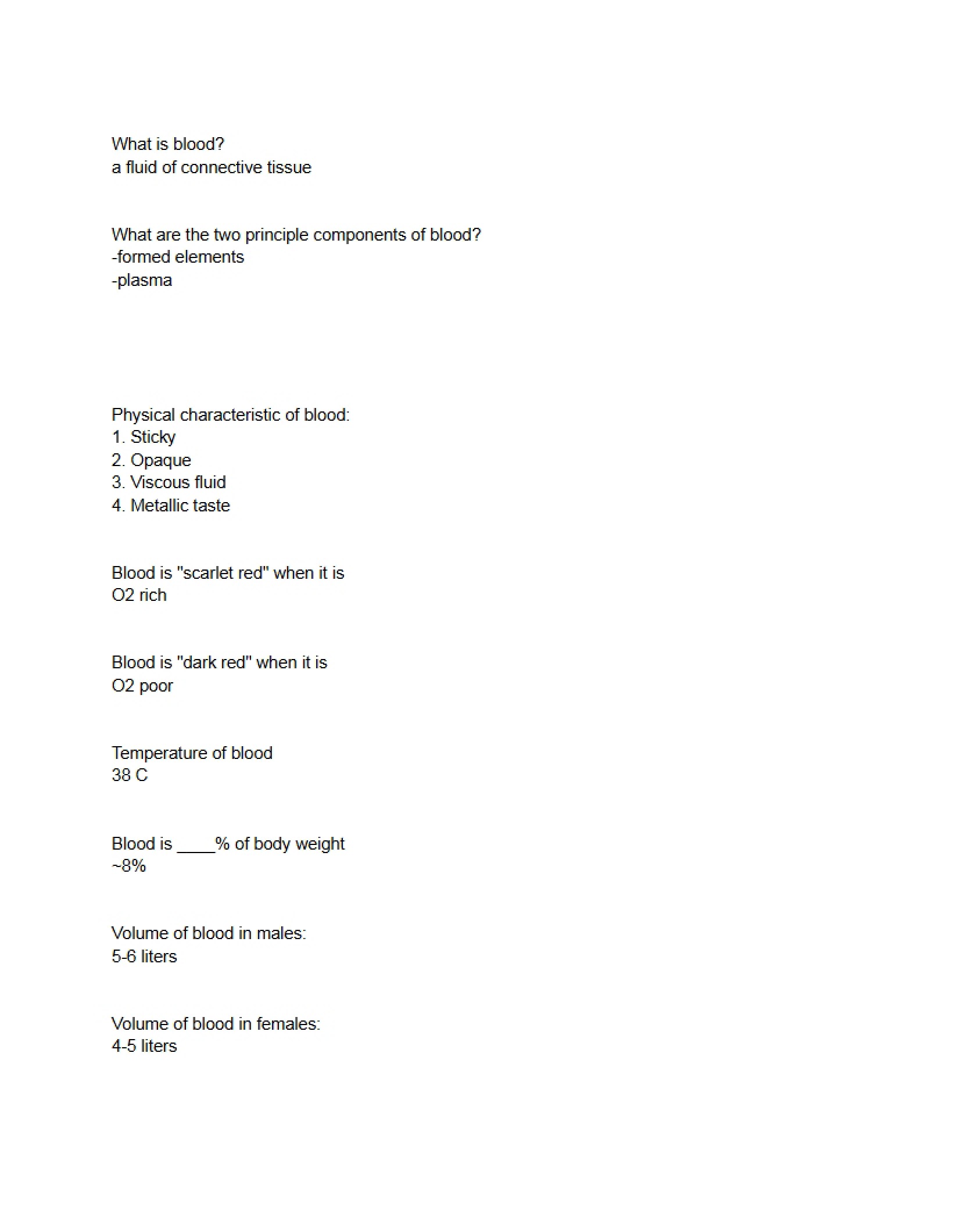 Blood Definition and Function