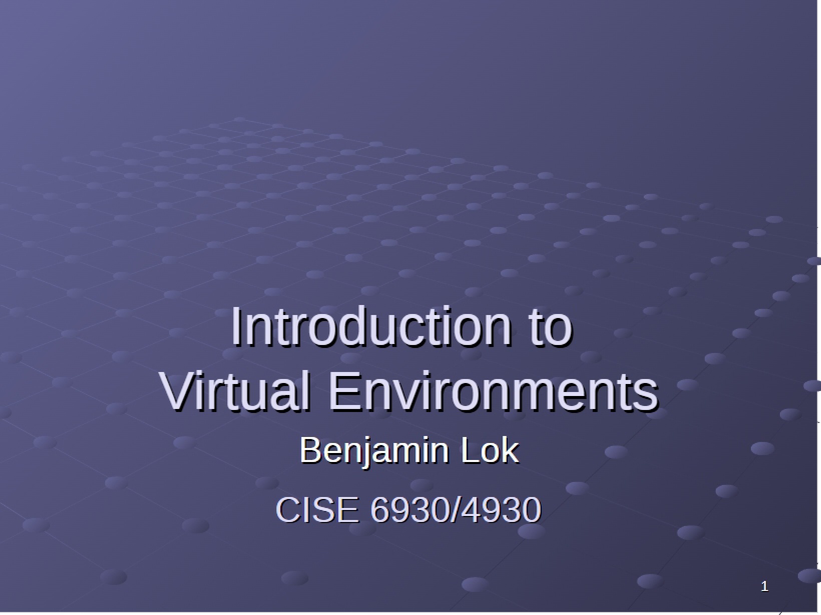 Virtual Environments Introduction