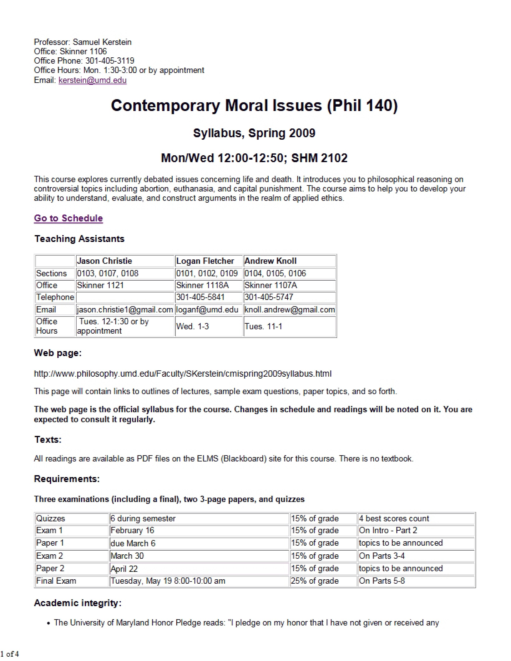 Course Syllabus PHIL 140