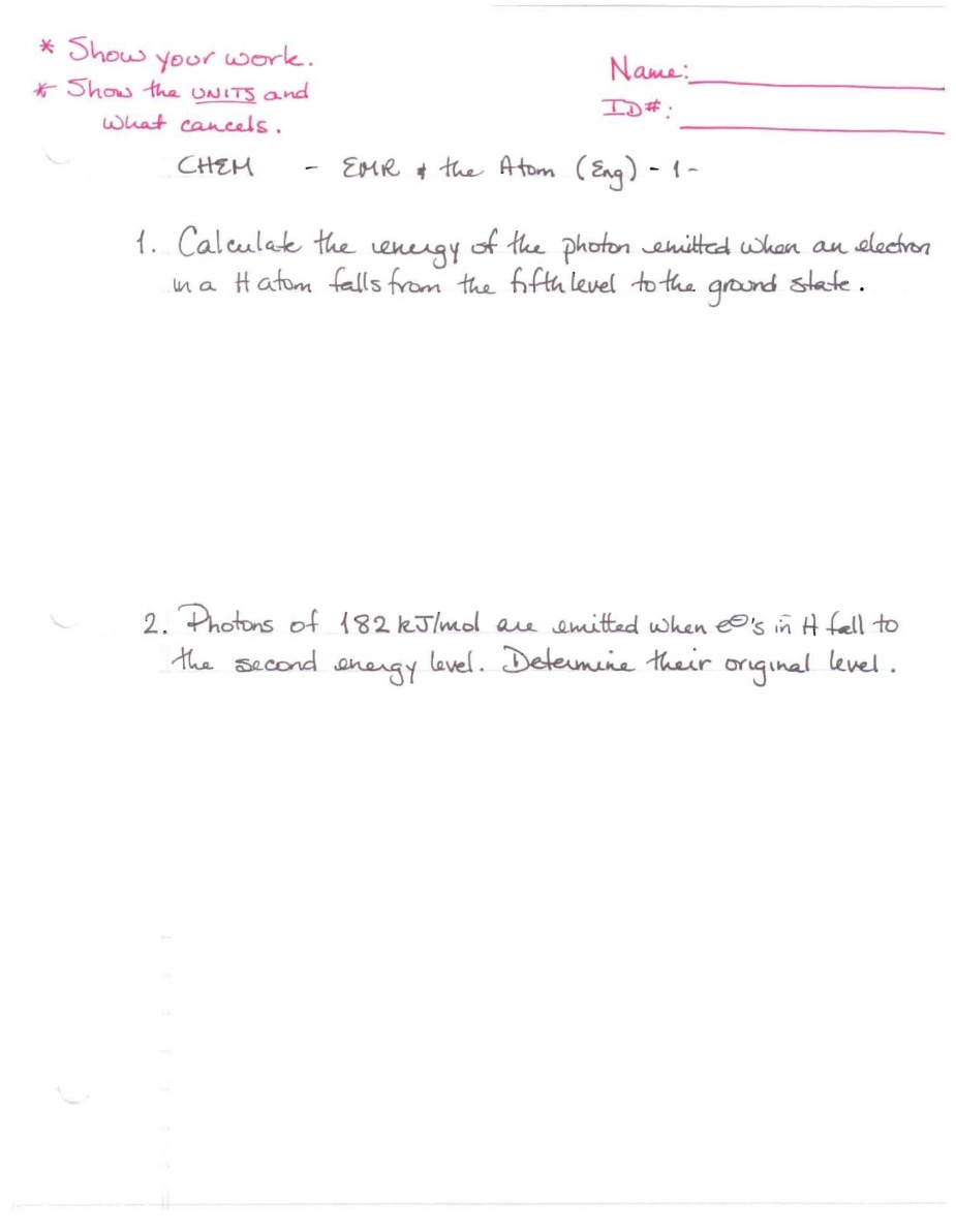 EMR and the Atom Assignment (CHEM 1101)