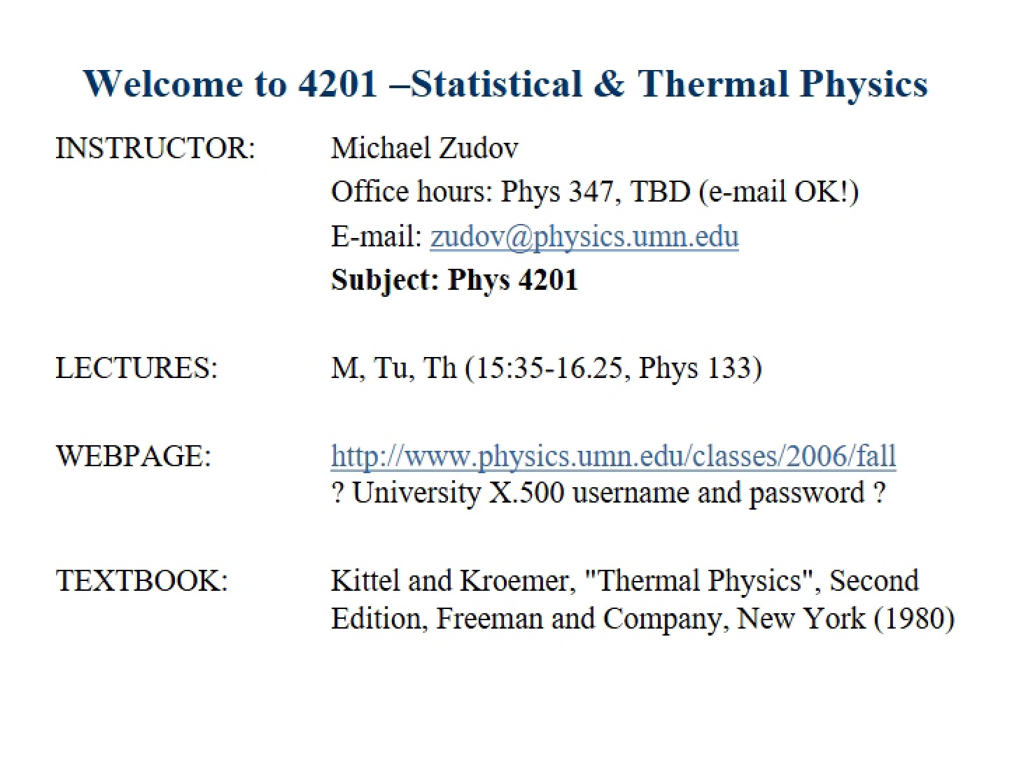 Notes from Lectures