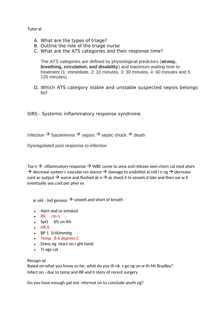 Triage Role, ATS Categories, and Types