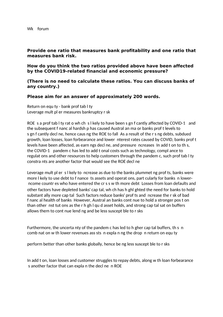 Impact of COVID-19 on Bank Profitability and Risk
