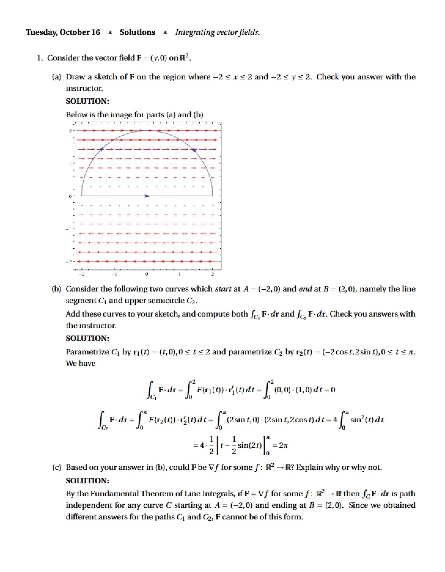 Worksheet Solutions Oct 16, 2012