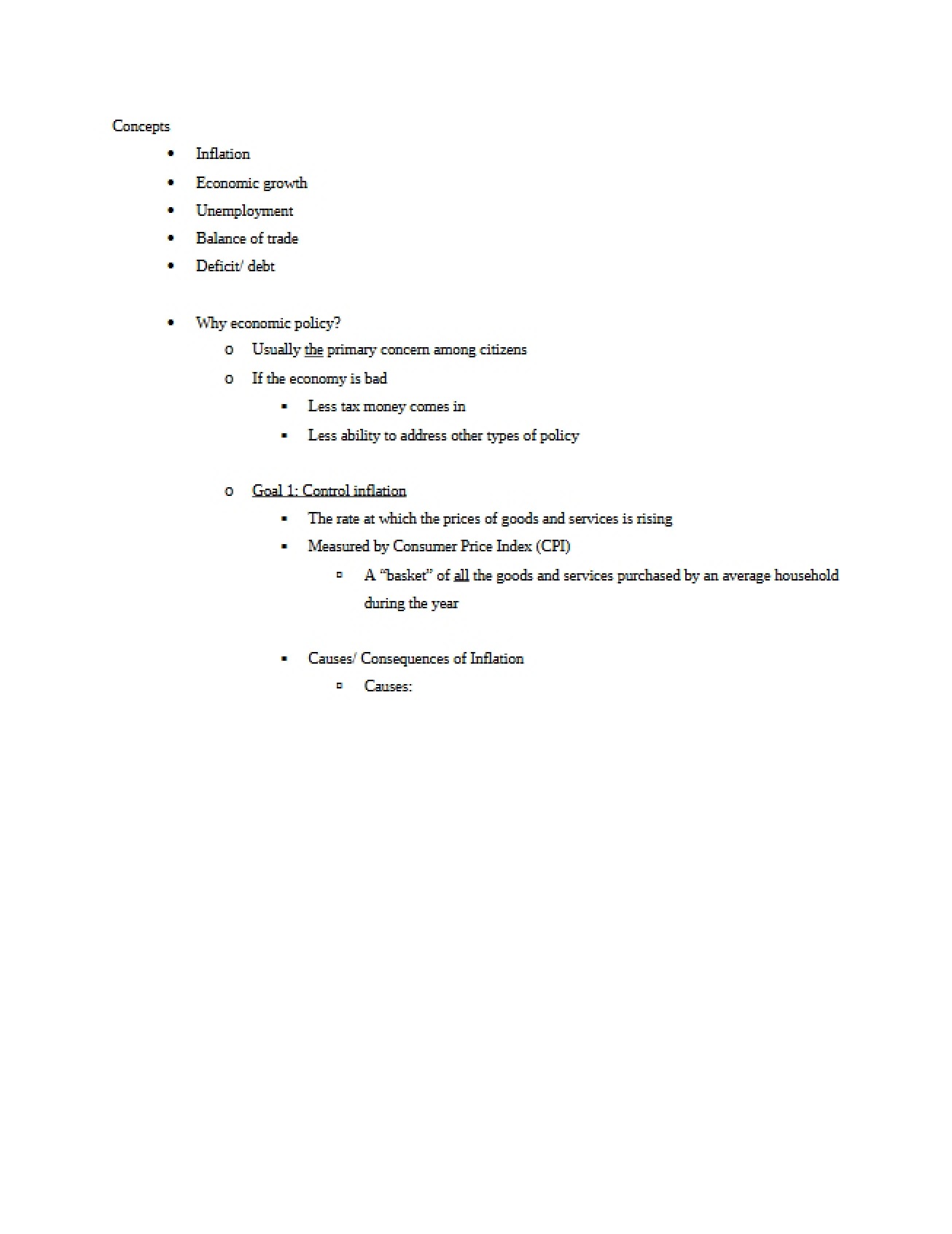 Public Policy Concepts