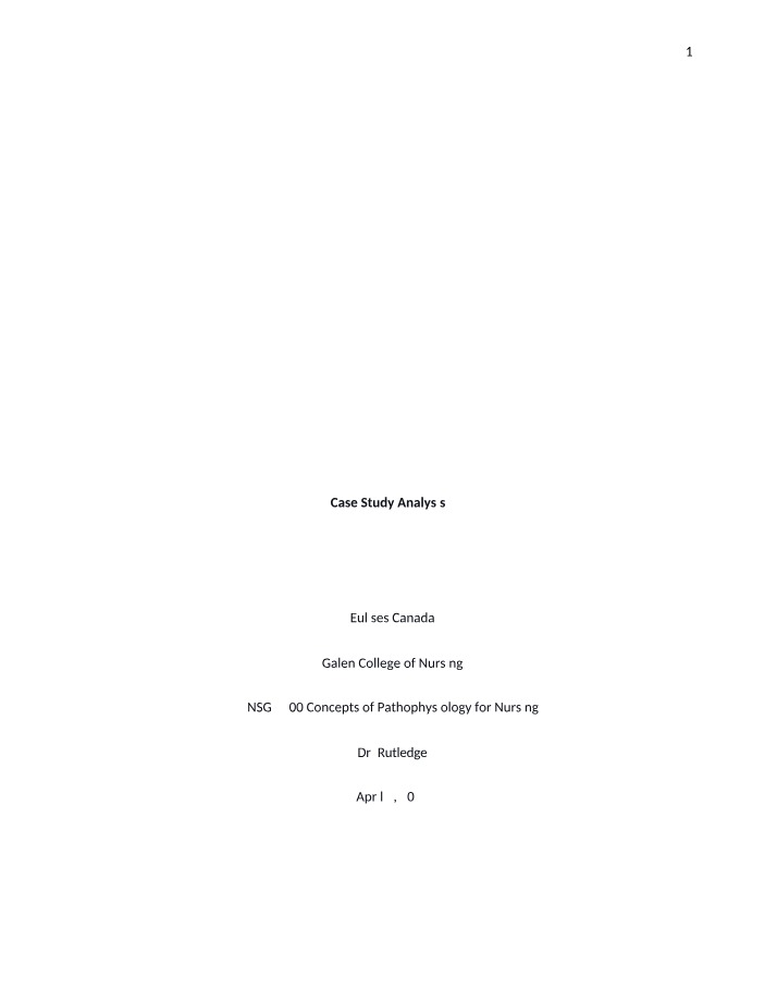 Chronic Obstructive Pulmonary Disease Case Study Analysis 2
